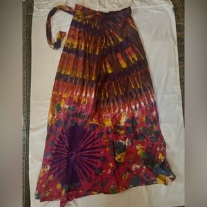 Tie dye wrap skirt